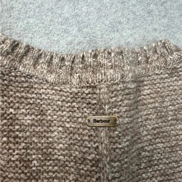 Barbour Sweater Womens 8 Brown Malvern Crew Neck Pullover Long Sleeve Knit - Picture 7 of 7